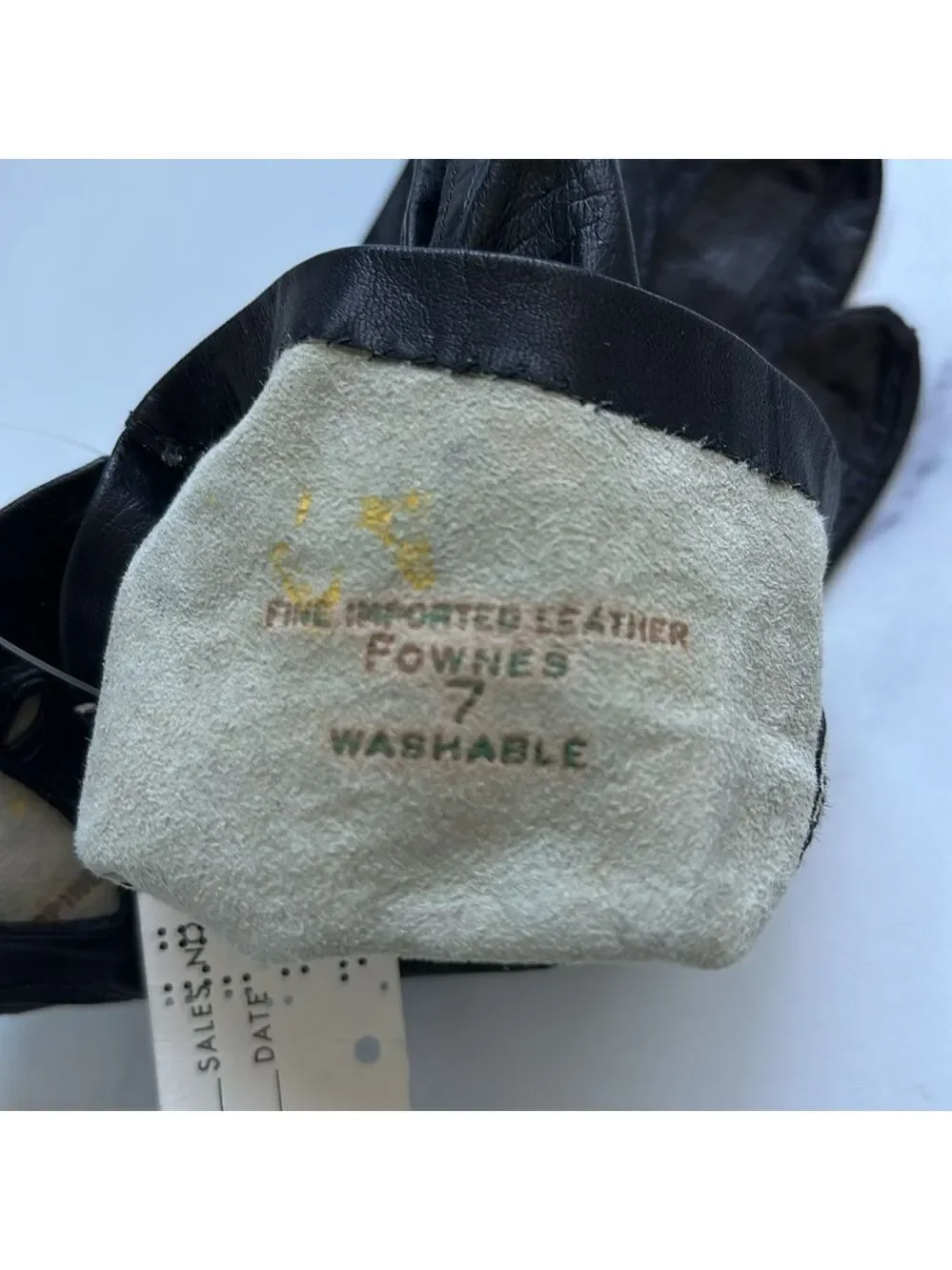 Fownes Vintage Driving Riding Black Leather Gloves Size 7 fits smaller